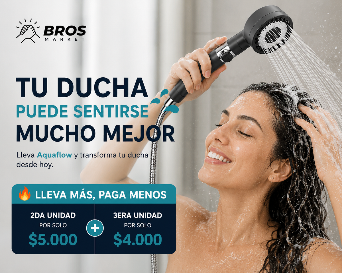AquaFlow Cabezal de Ducha Masajeadora - Convierte tu ducha en un momento de relax