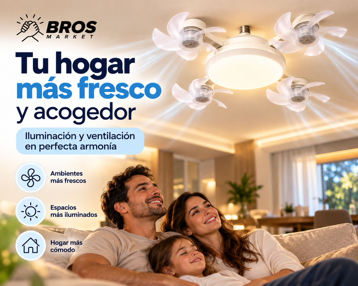 AeroLux Ventilador Inteligente de 4 aspas - Ilumina tu espacio y disfruta la frescura