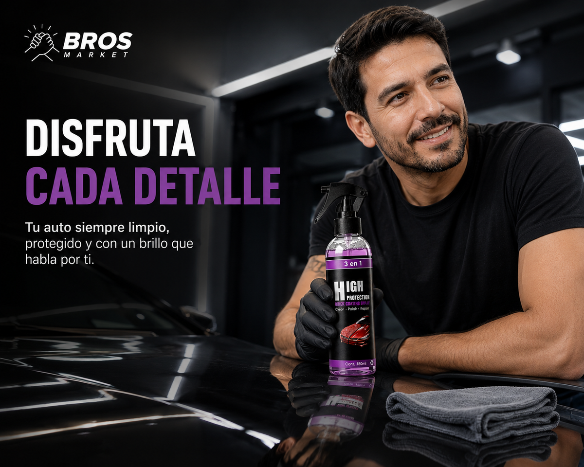NexaShine Cera en spray 3 en 1 para autos - Brillo intenso y protección duradera