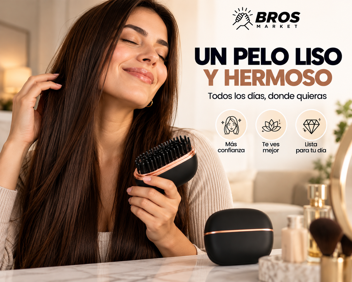 LissiGo Peine Anti-Frizz Portátil Recargable - Alisa tu cabello donde quieras