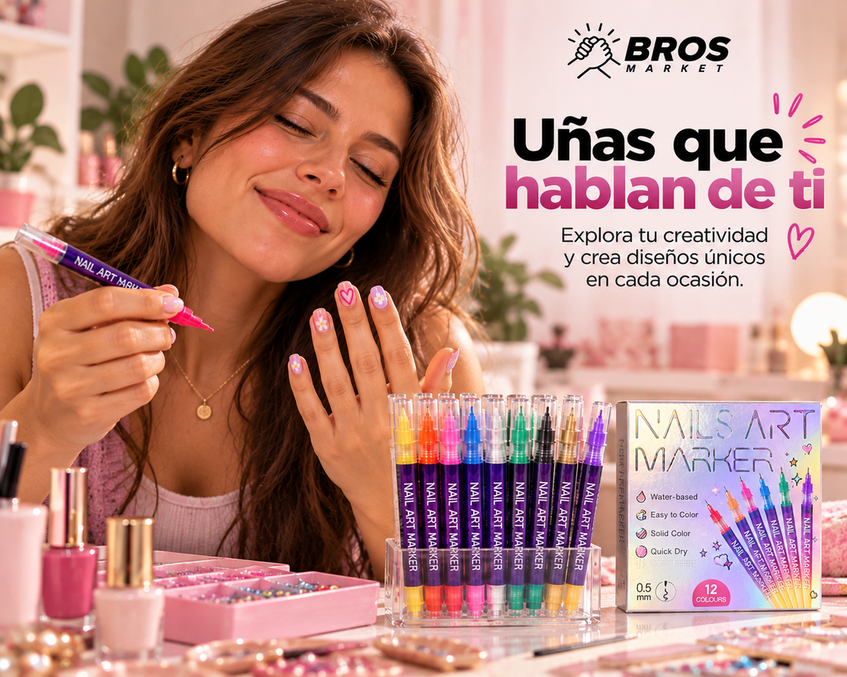 Nail Art Market Set 12 Marcadores para Uñas - Dale color a cada manicura