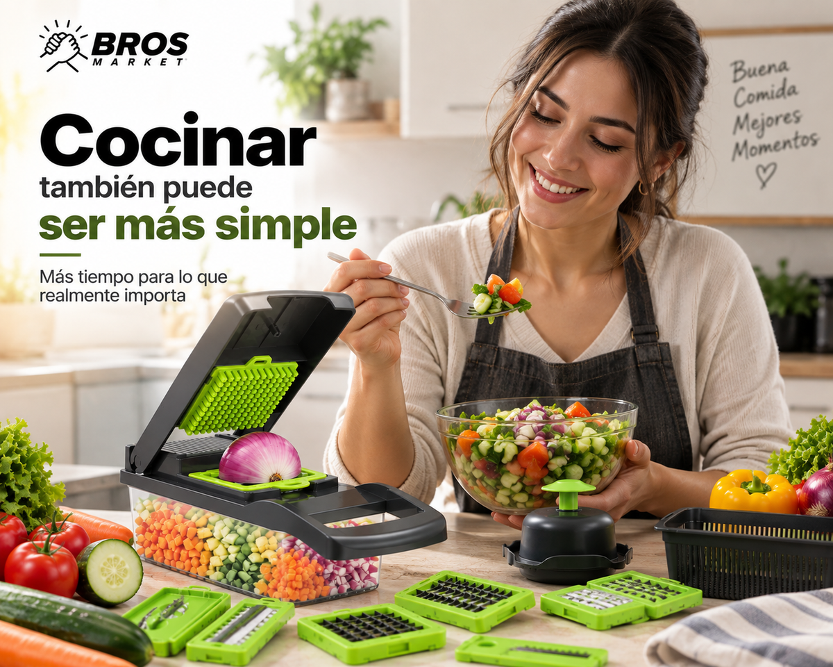 VeggiPro Picador Verdura 14 En 1 - Corta, ralla y rebana en segundos