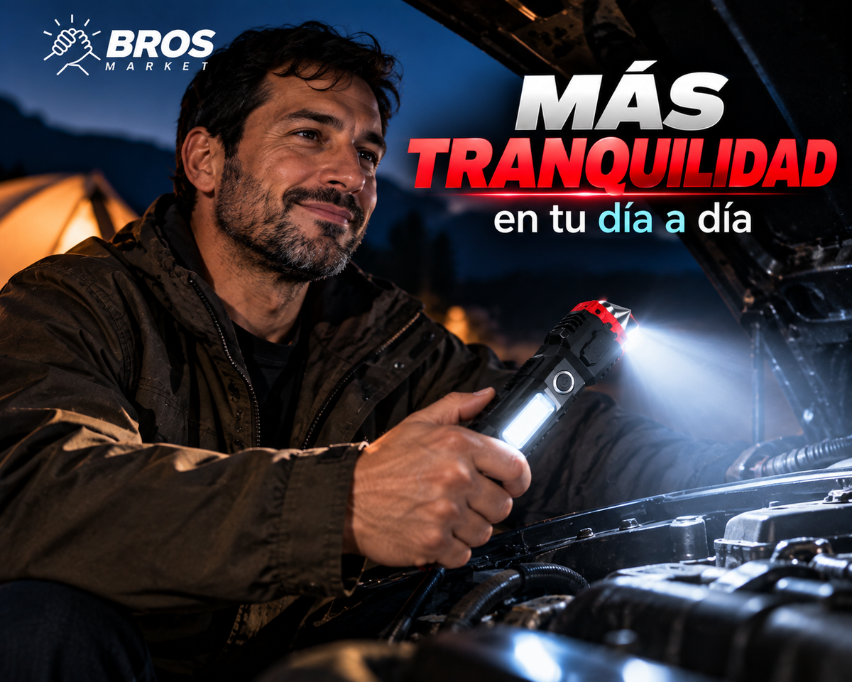 AutoGuard Martillo Linterna LED Táctica 4 en 1 - Luz cuando más la necesitas