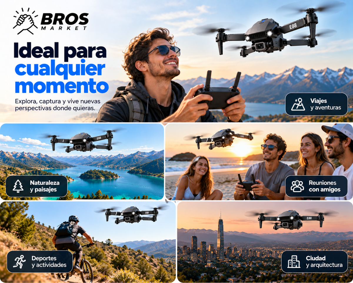 SkyPro E88 Drone Con Camara Dual - Convierte cada vuelo en una aventura