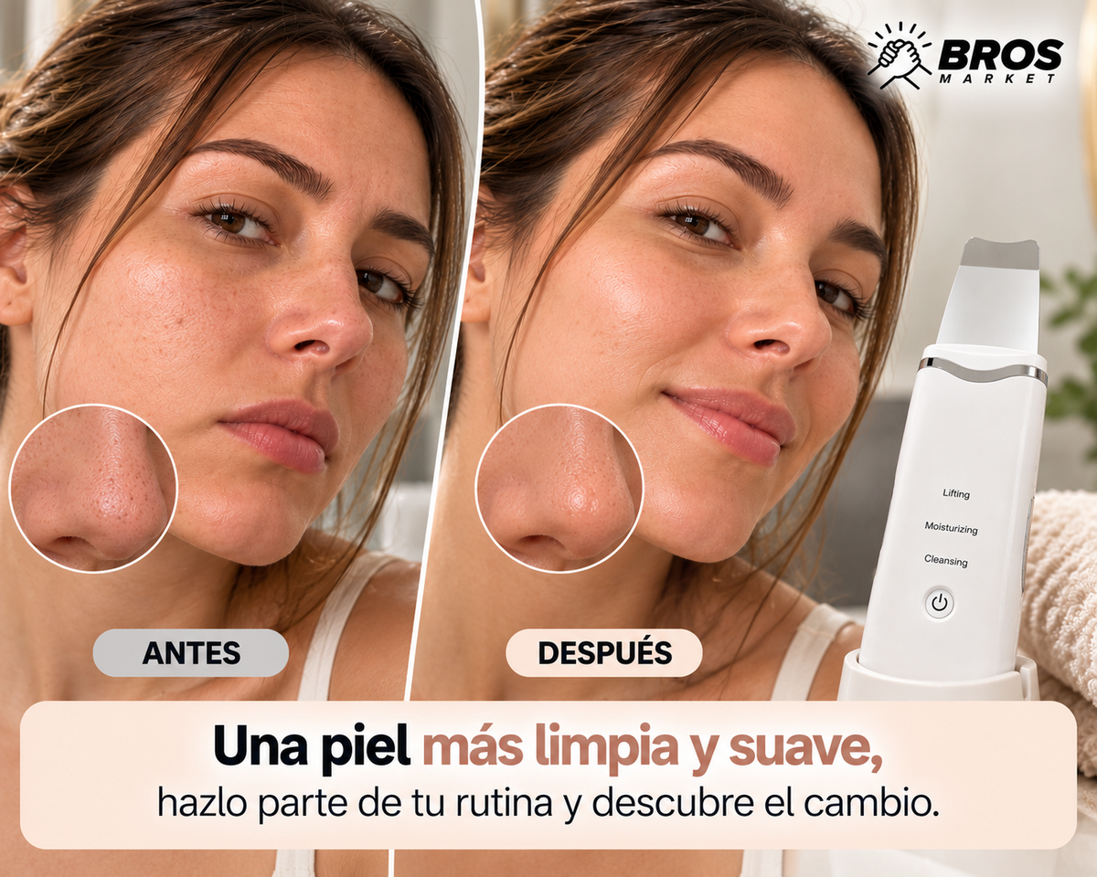 PureSkin Limpiador Peeling Facial Ultrasónico - Piel más suave y limpia