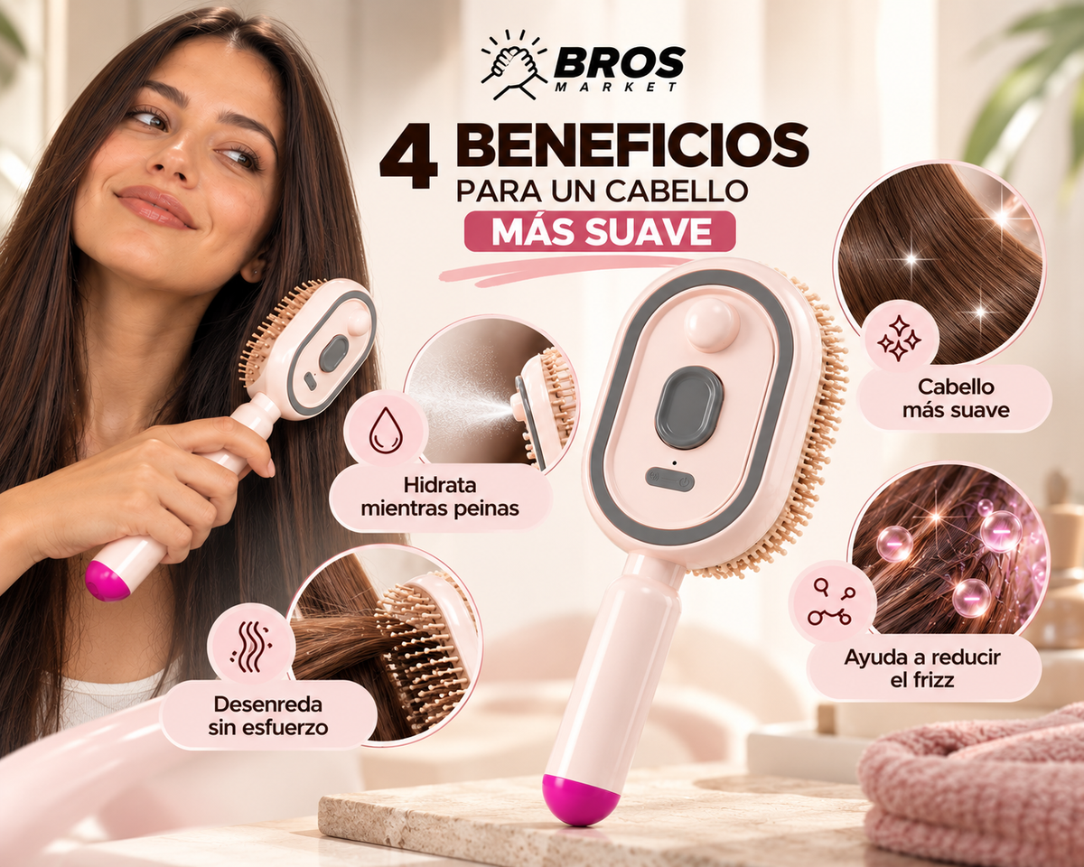GlowBrush - Cepillo A Vapor Electrico - Un cabello suave en minutos