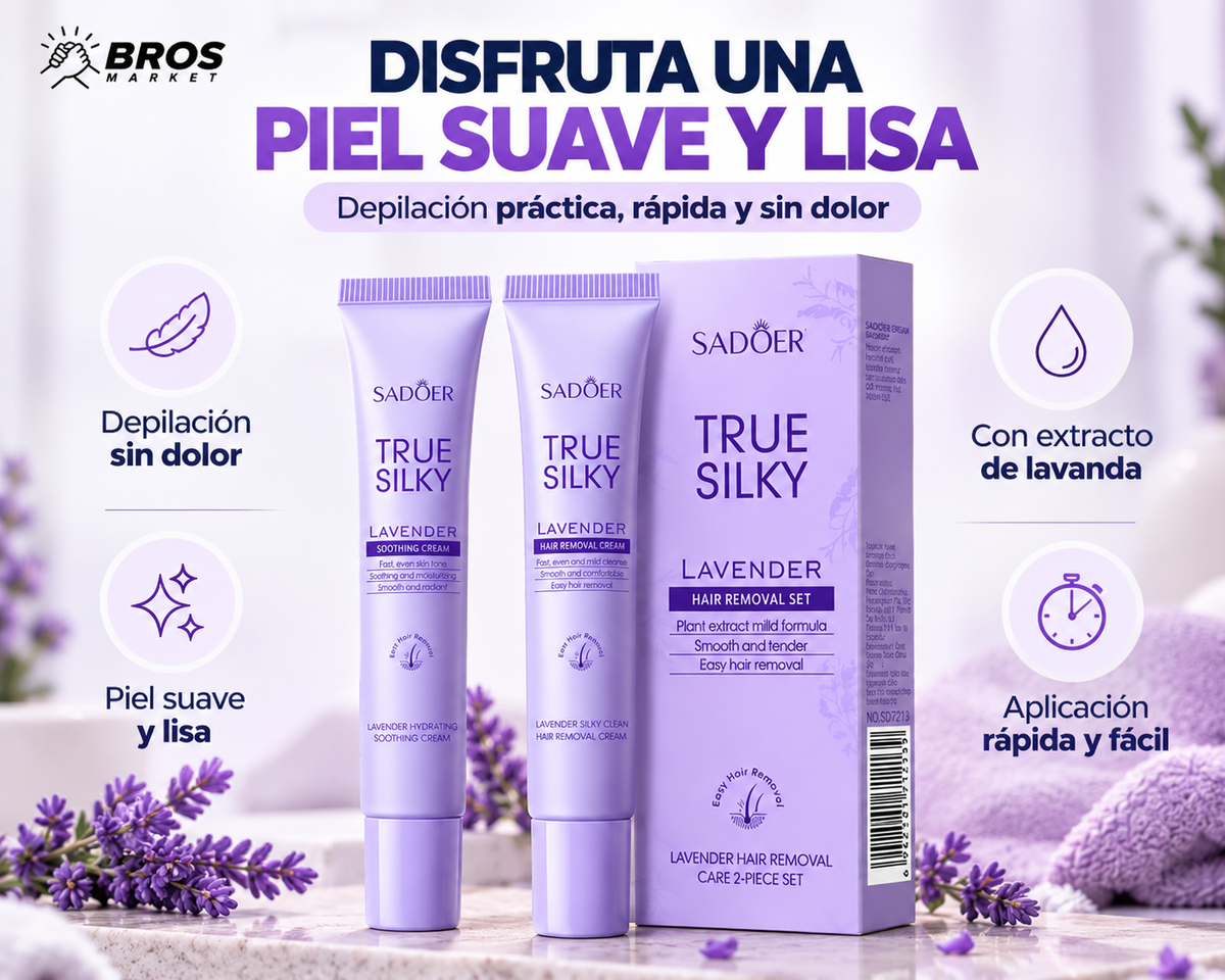 Set 2 Cremas Depiladoras True Silky Sadoer  - Disfruta una piel más suave