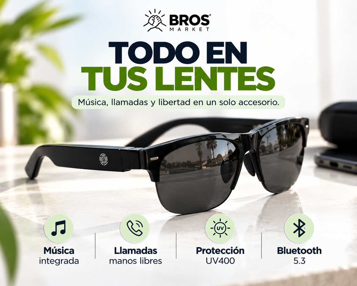 Sunglass Pro Lentes Inteligentes Bluetooth FG-713 - Estilo, audio y protección UV