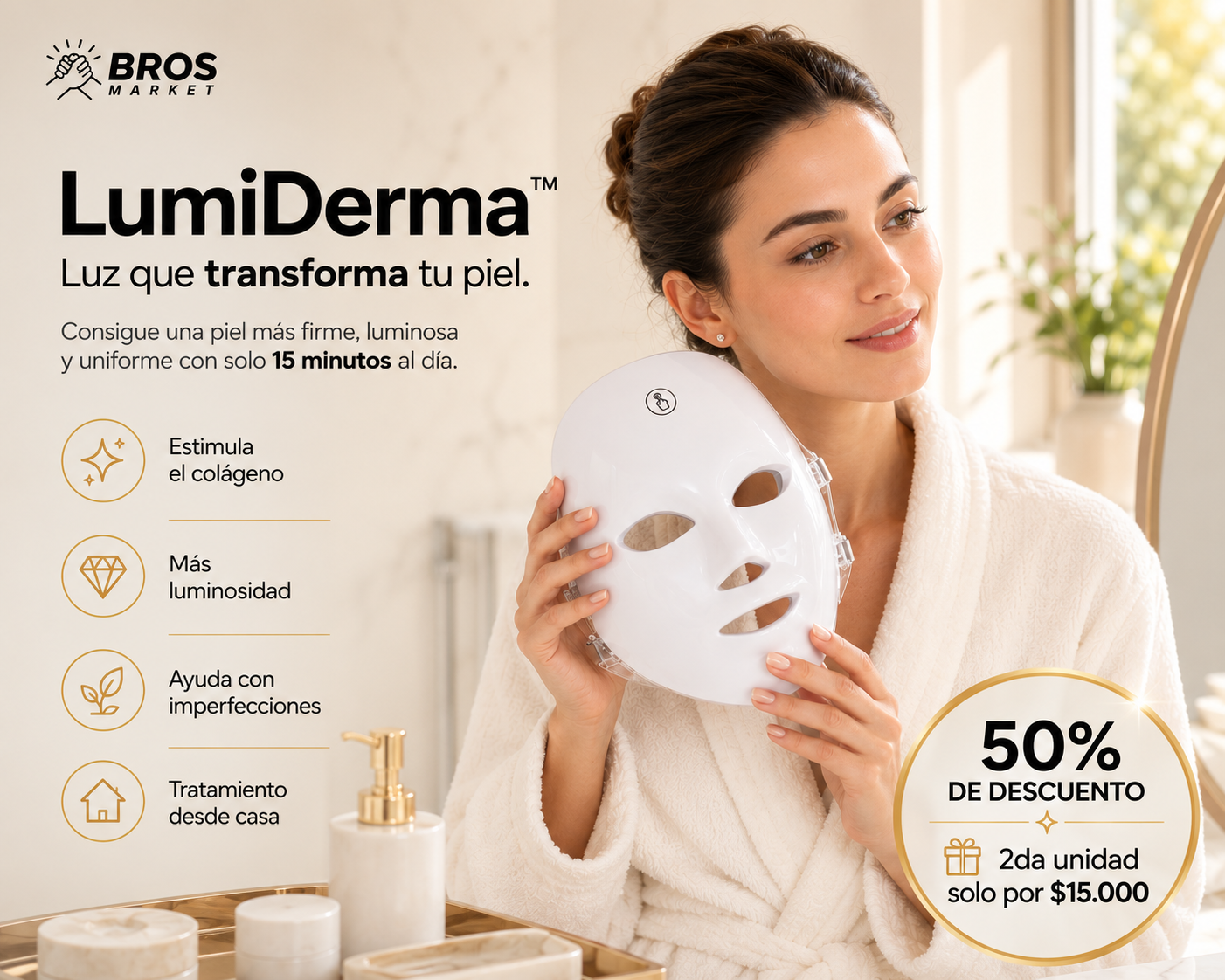 LumiDerma - Mascara de Terapia Led - Luz que Transforma tu Piel