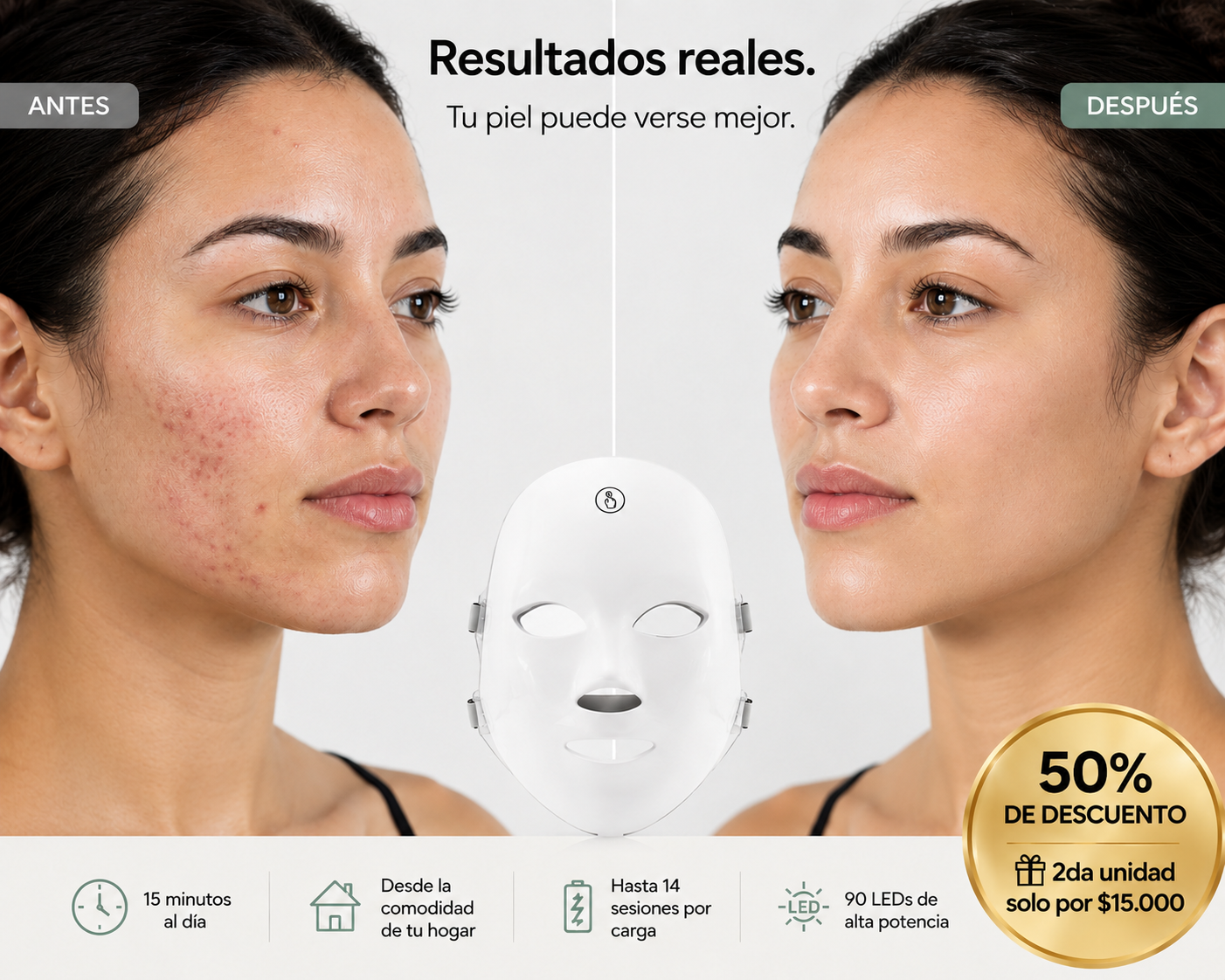 LumiDerma - Mascara de Terapia Led - Luz que Transforma tu Piel