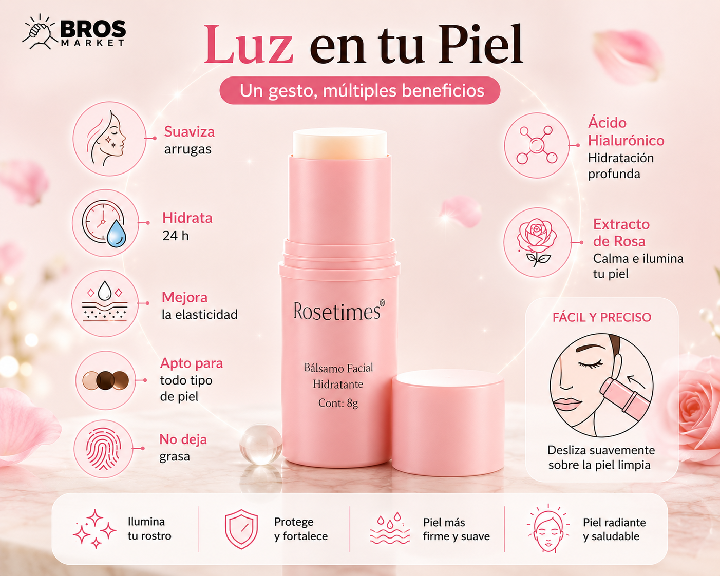 GlowLift Stick - Bálsamo Facial Hidratante Antiarrugas