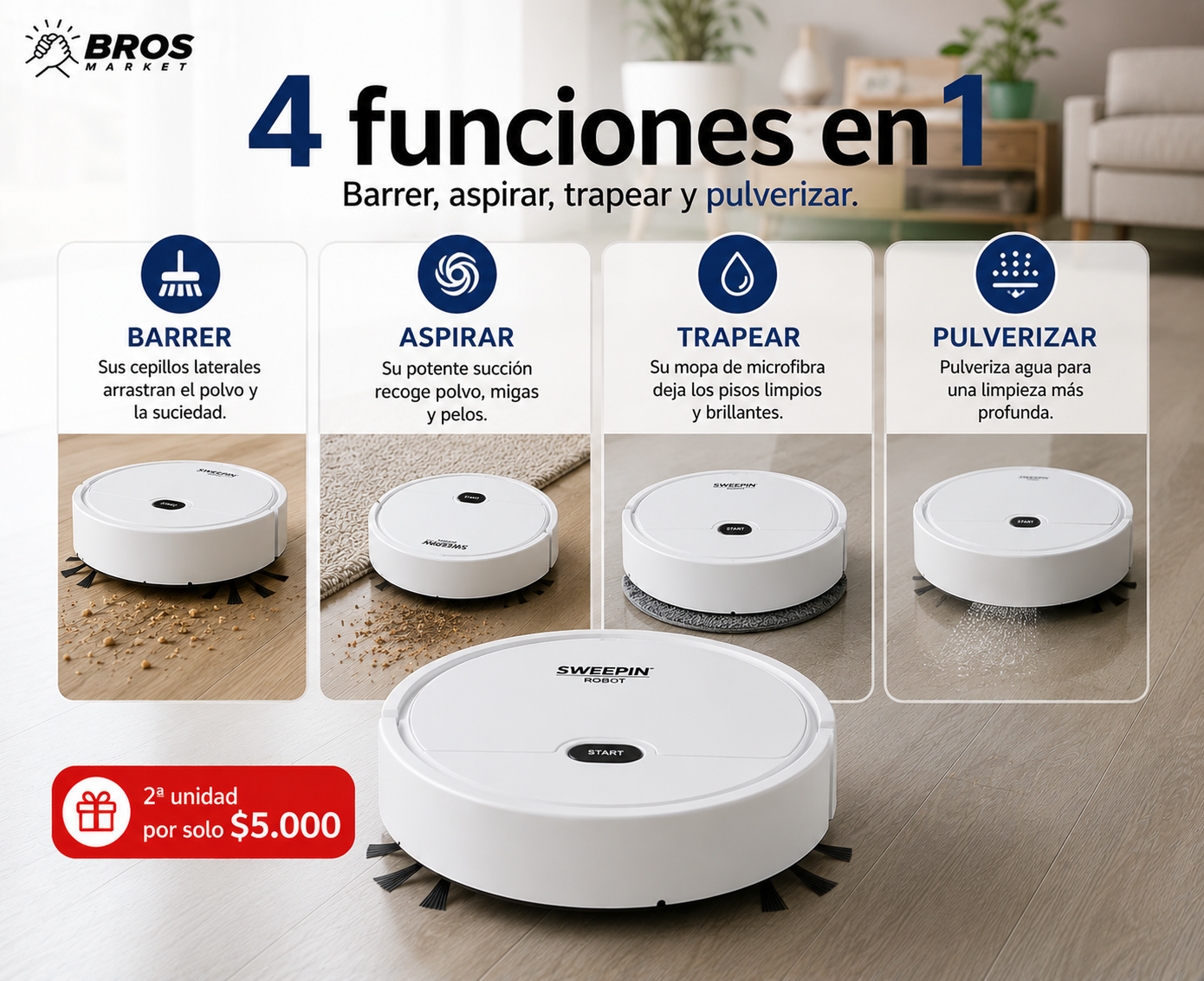 NovaClean 4en1 - Limpieza Que Trabaja Sola