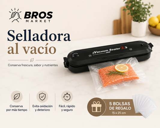 SELLADORA AL VACÍO + 5 Bolsas de Regalo