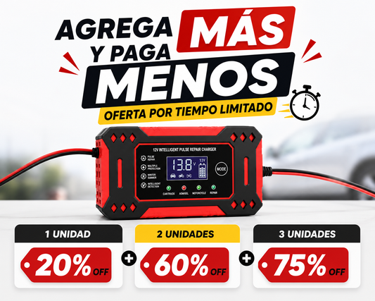 Cargador de Baterías Inteligente para Auto y Moto