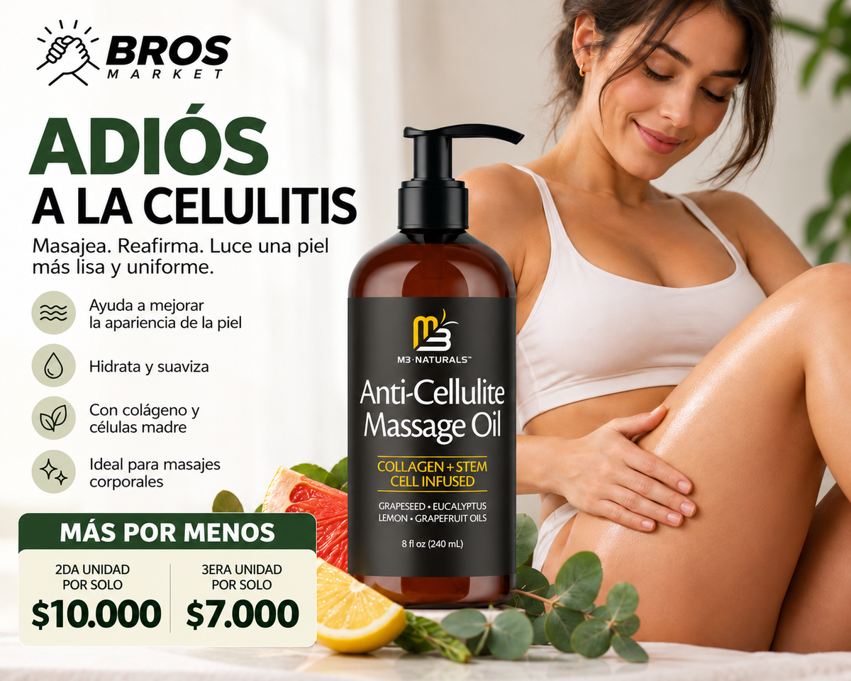 Aceite Masaje Corporal Reafirmante M3 Naturals - Piel más suave y de aspecto firme