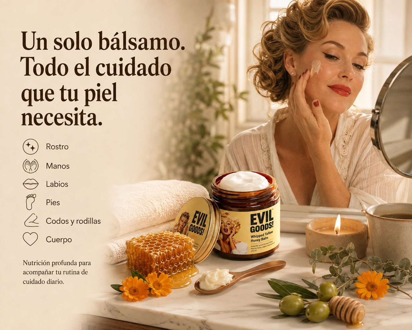 Evil Goods - Bálsamo Nutritivo Premium de Sebo y Miel