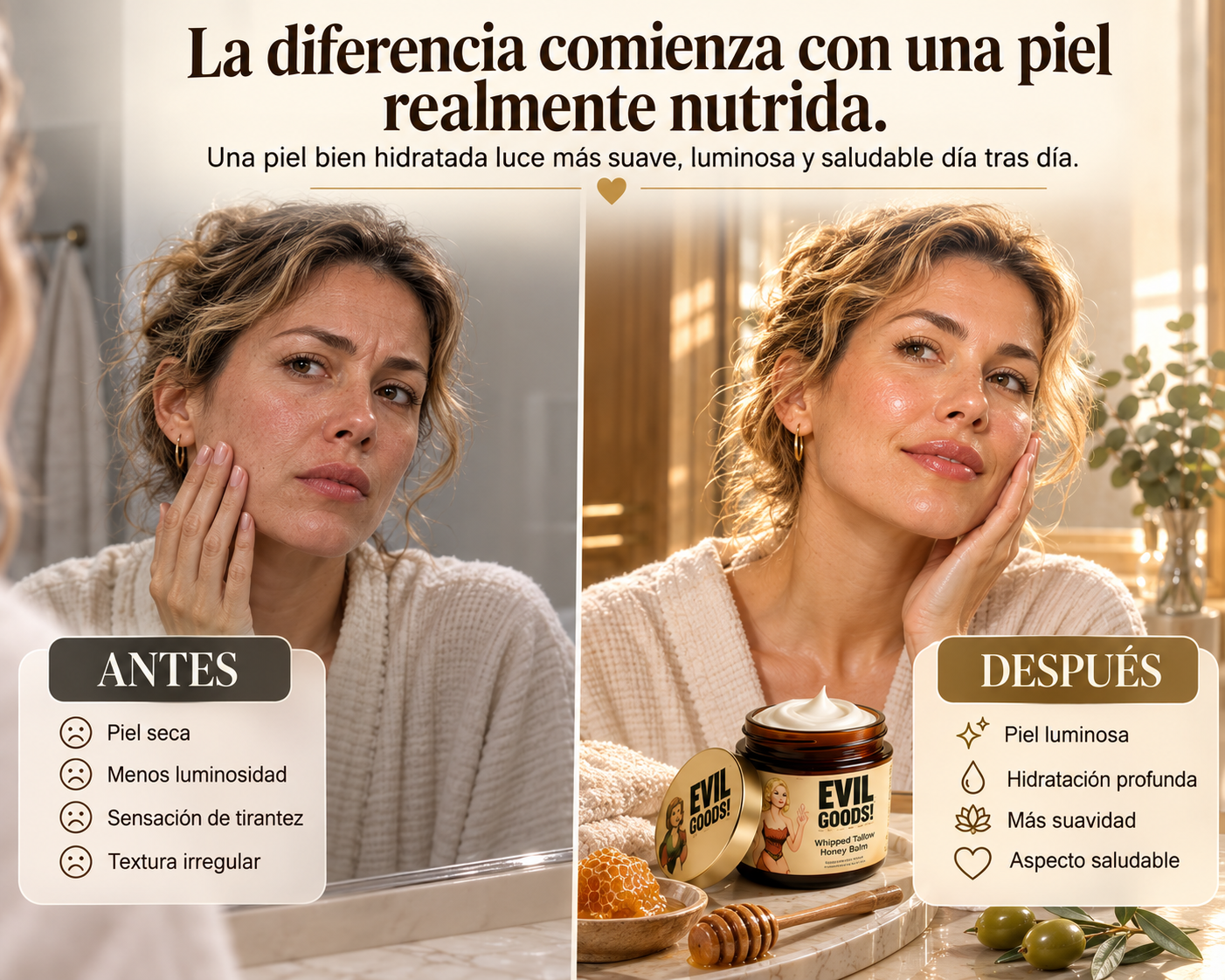 Evil Goods - Bálsamo Nutritivo Premium de Sebo y Miel