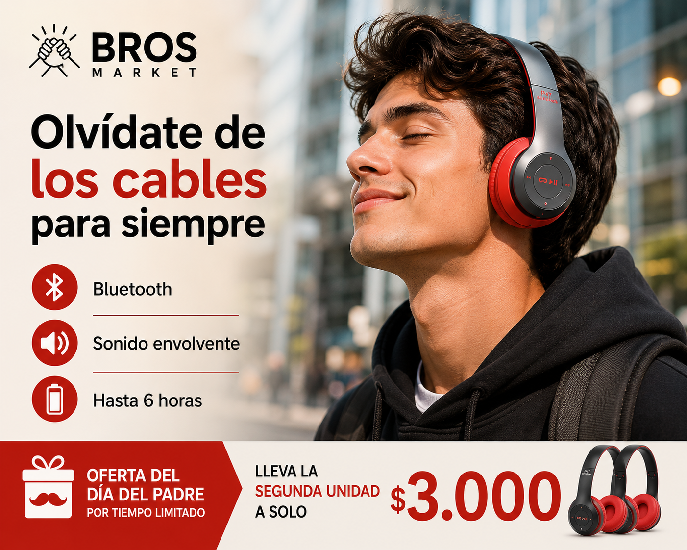 AirSound Pro - Audífonos Inalámbricos con Bluetooth