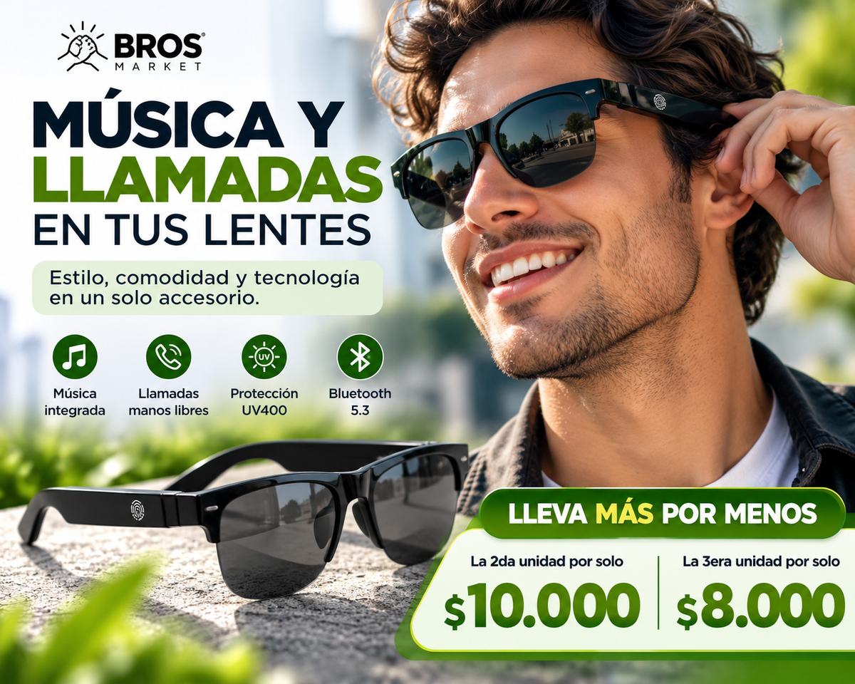 Sunglass Pro Lentes Inteligentes Bluetooth FG-713 - Estilo, audio y protección UV