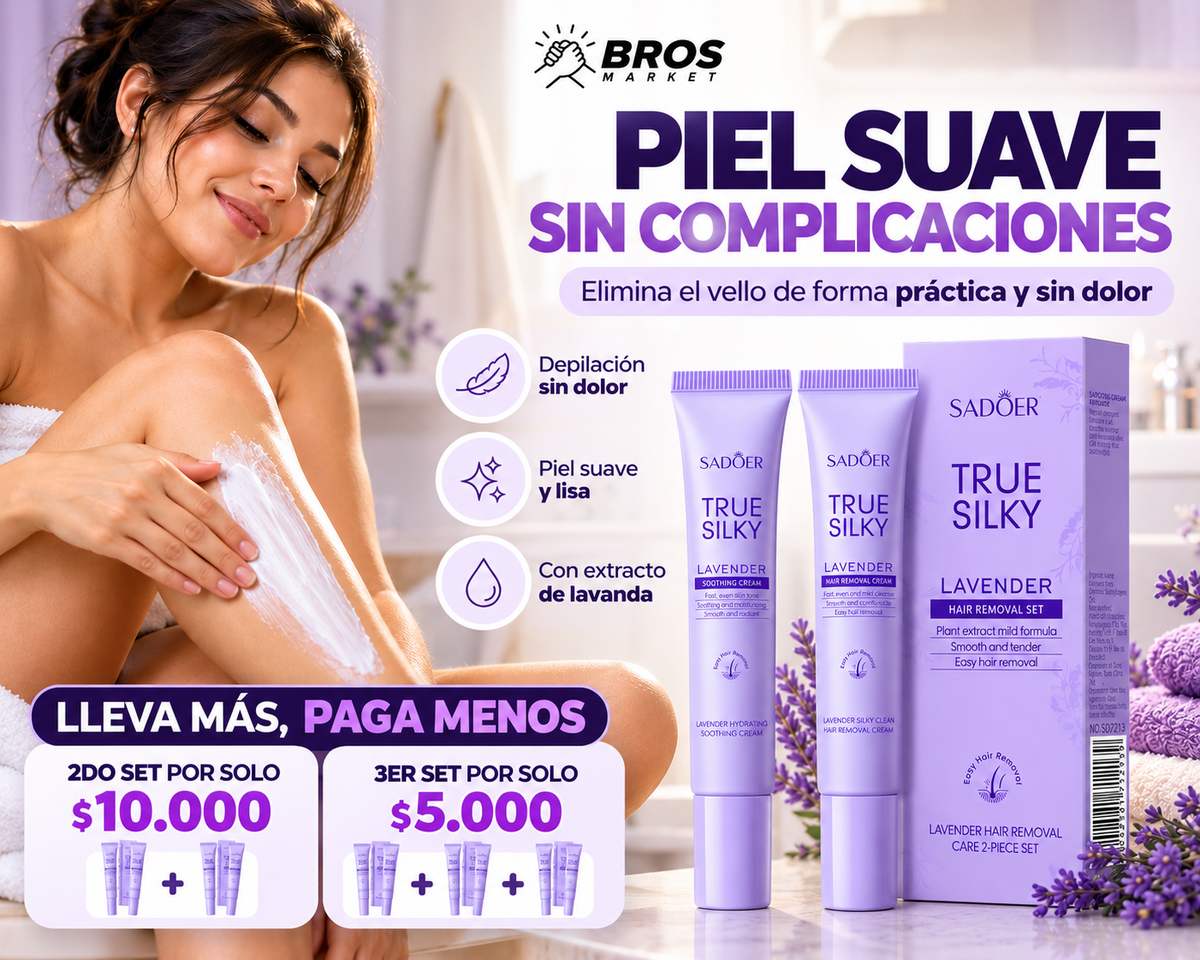 Set 2 Cremas Depiladoras True Silky Sadoer  - Disfruta una piel más suave