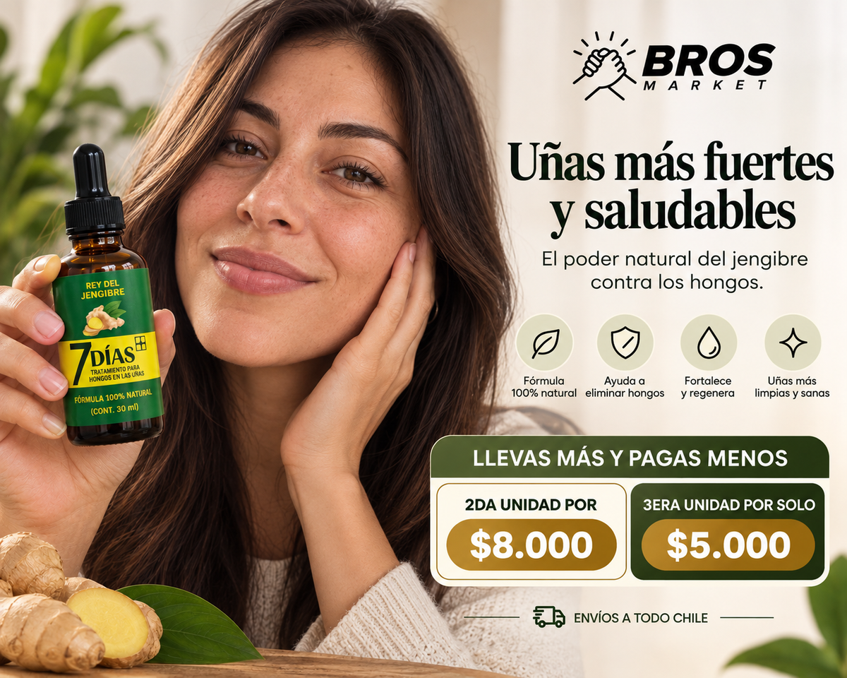 Tónico Antifúngico de Jengibre 7 Days - Uñas más fuertes y cuidadas en cada gota