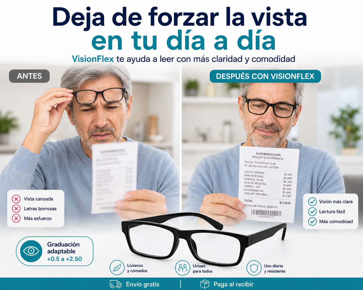 VisionFlex - Lee con claridad usando un solo par