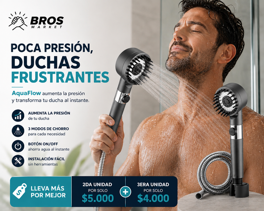 AquaFlow Cabezal de Ducha Masajeadora - Convierte tu ducha en un momento de relax