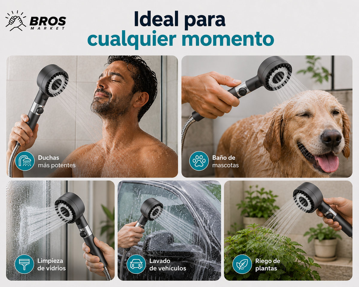 AquaFlow Cabezal de Ducha Masajeadora - Convierte tu ducha en un momento de relax