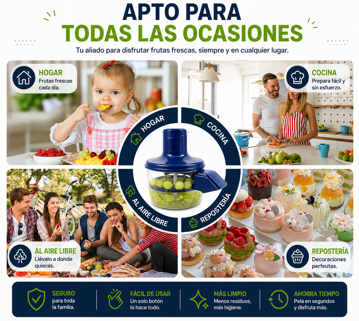 PeelPro Pelador Eléctrico De Frutas - El truco para preparar frutas en segundos