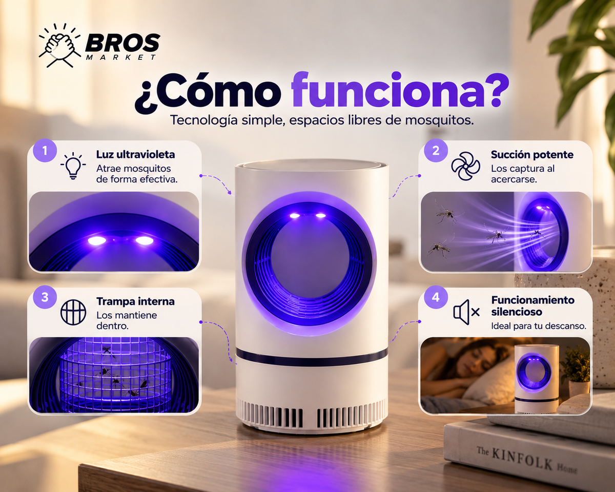 LumiTrap Lampara LED Atrapa Mosquitos - Tu aliado contra los mosquitos