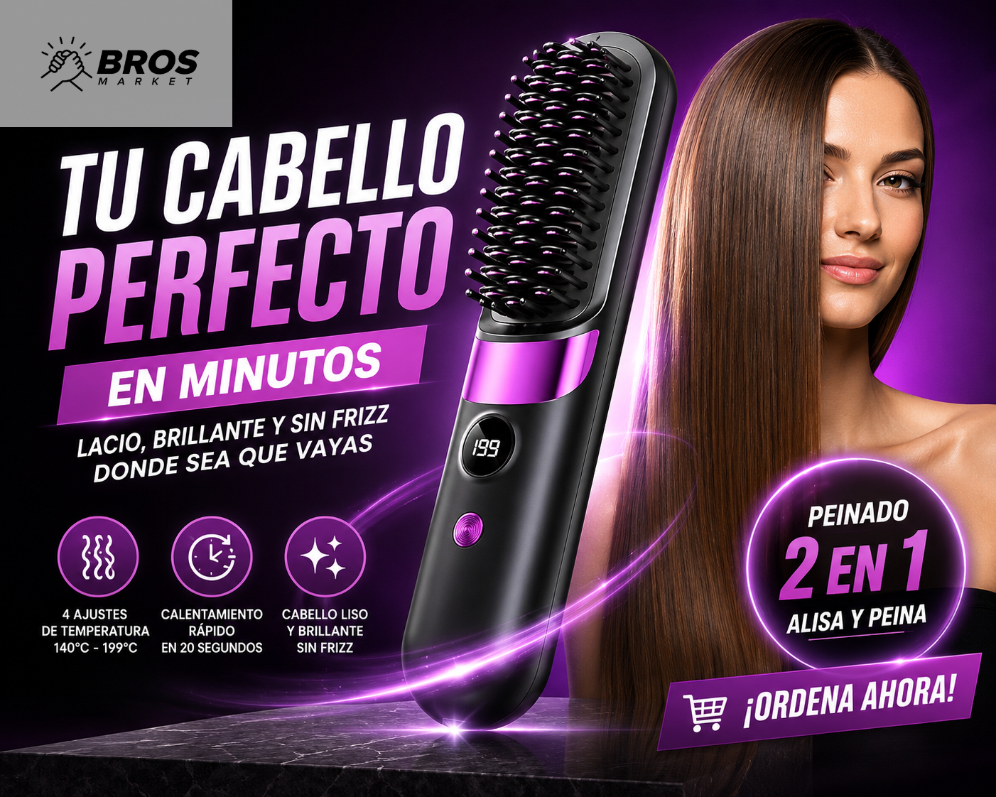 Cepillo Alisador Inalámbrico