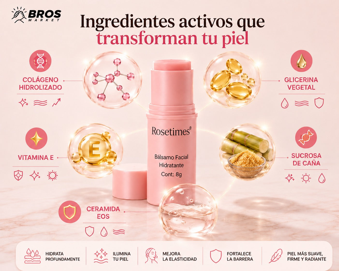 GlowLift Stick - Bálsamo Facial Hidratante Antiarrugas