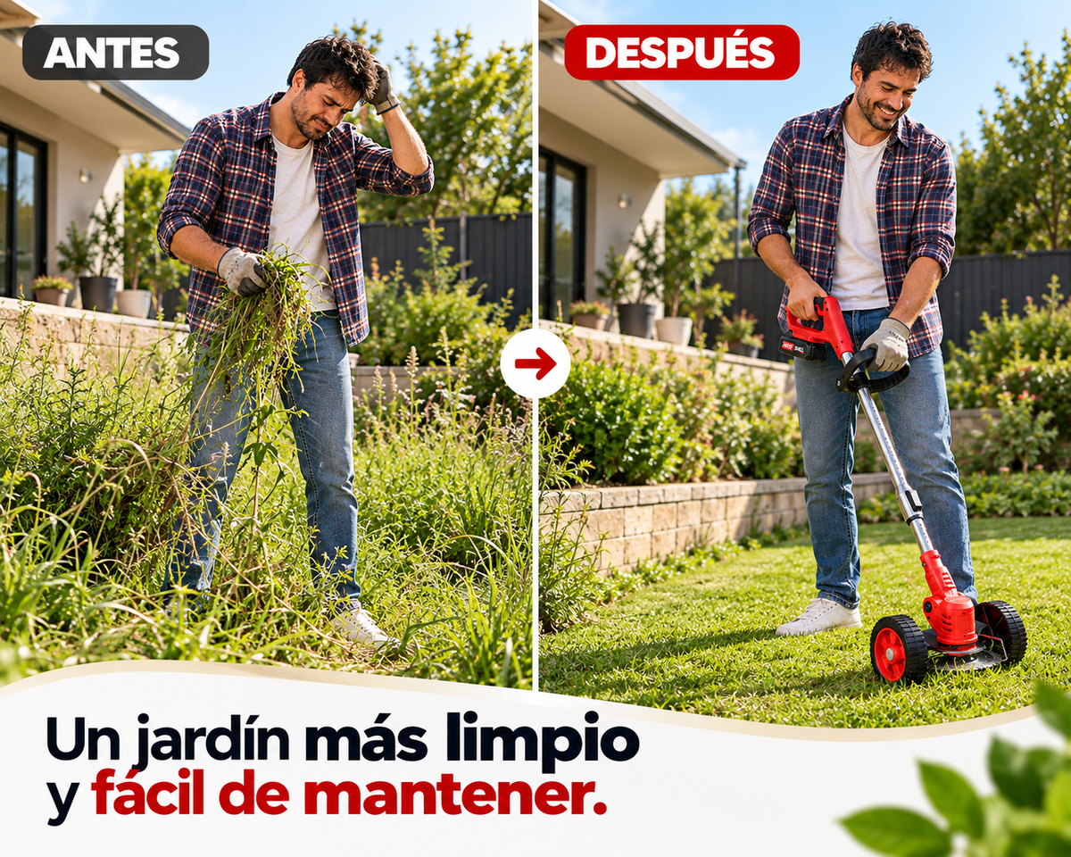 CortaMax Podadora Inalámbrica para Césped - Césped limpio en menos tiempo