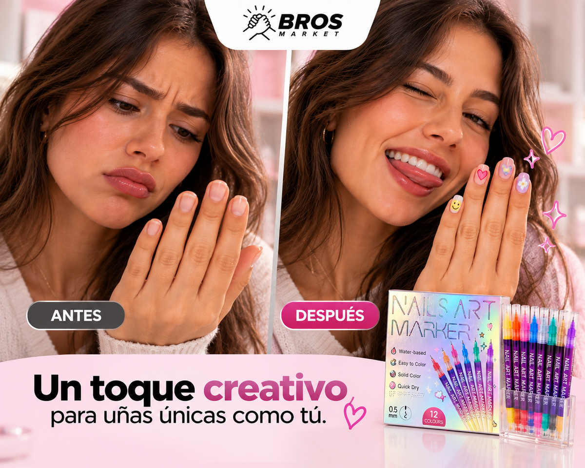 Nail Art Market Set 12 Marcadores para Uñas - Dale color a cada manicura
