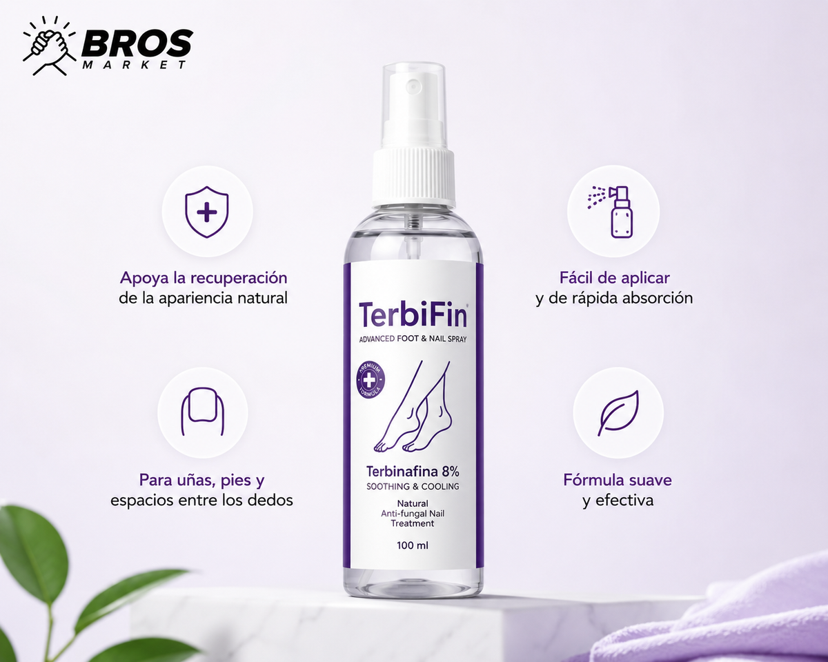 TerbiFin Spray 8% Anti-Hongos - Pies más frescos, uñas mejor cuidadas