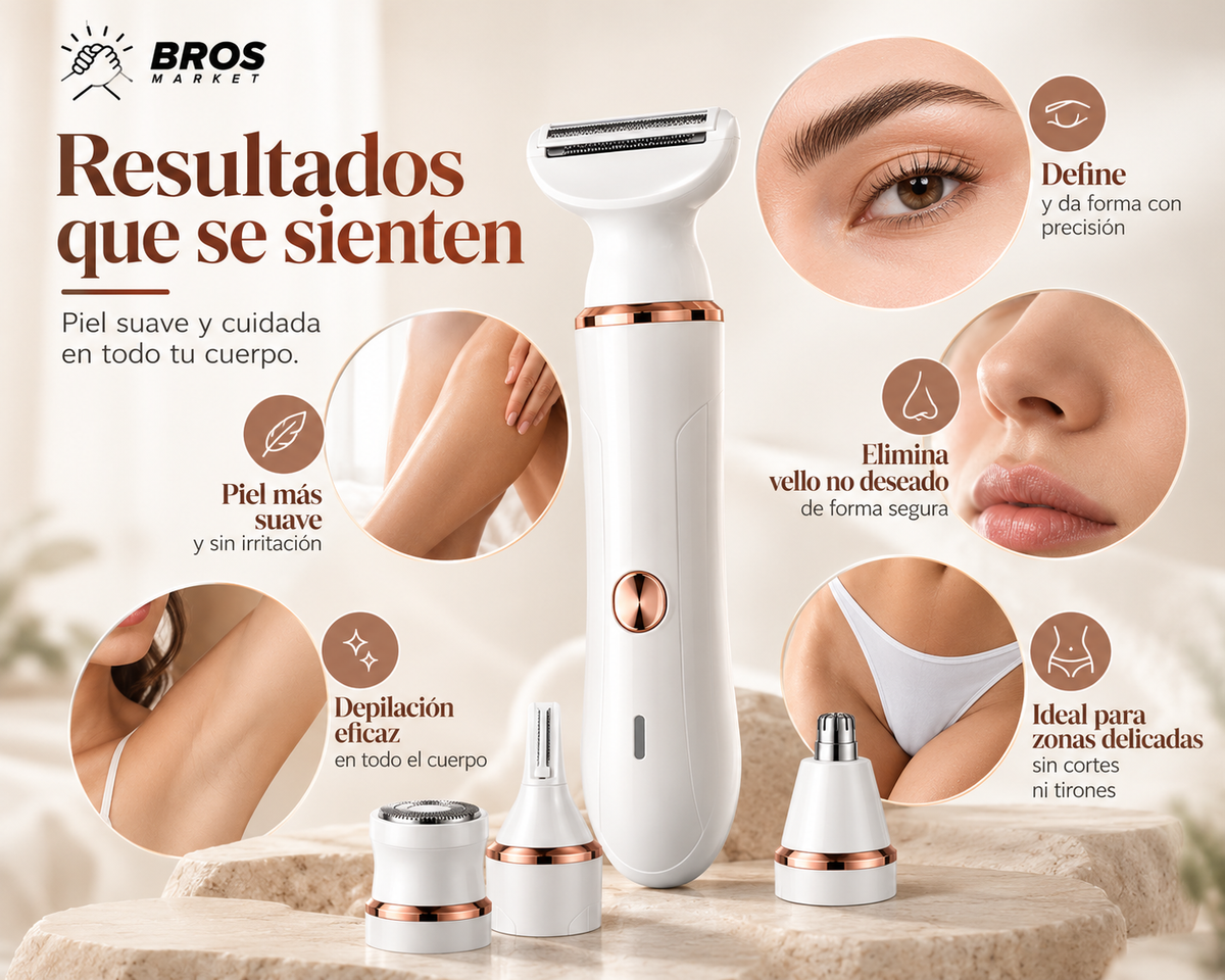 SilkTouch Máquina Afeitar Electrica 4 en 1 - Un solo kit para tu cuidado diario