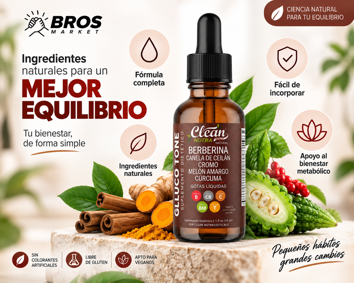 Gluco Gone Suplemento Metabólico Berberina - Tu equilibrio metabólico empieza con una gota