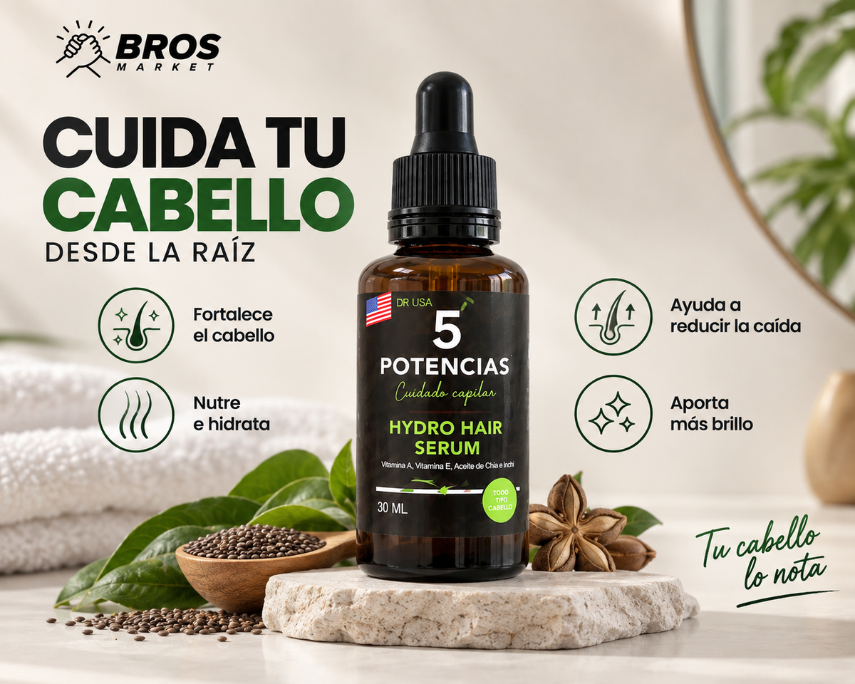 5 Potencias Serum Capilar Anti Caida - Nutrición para un cabello radiante y abundante