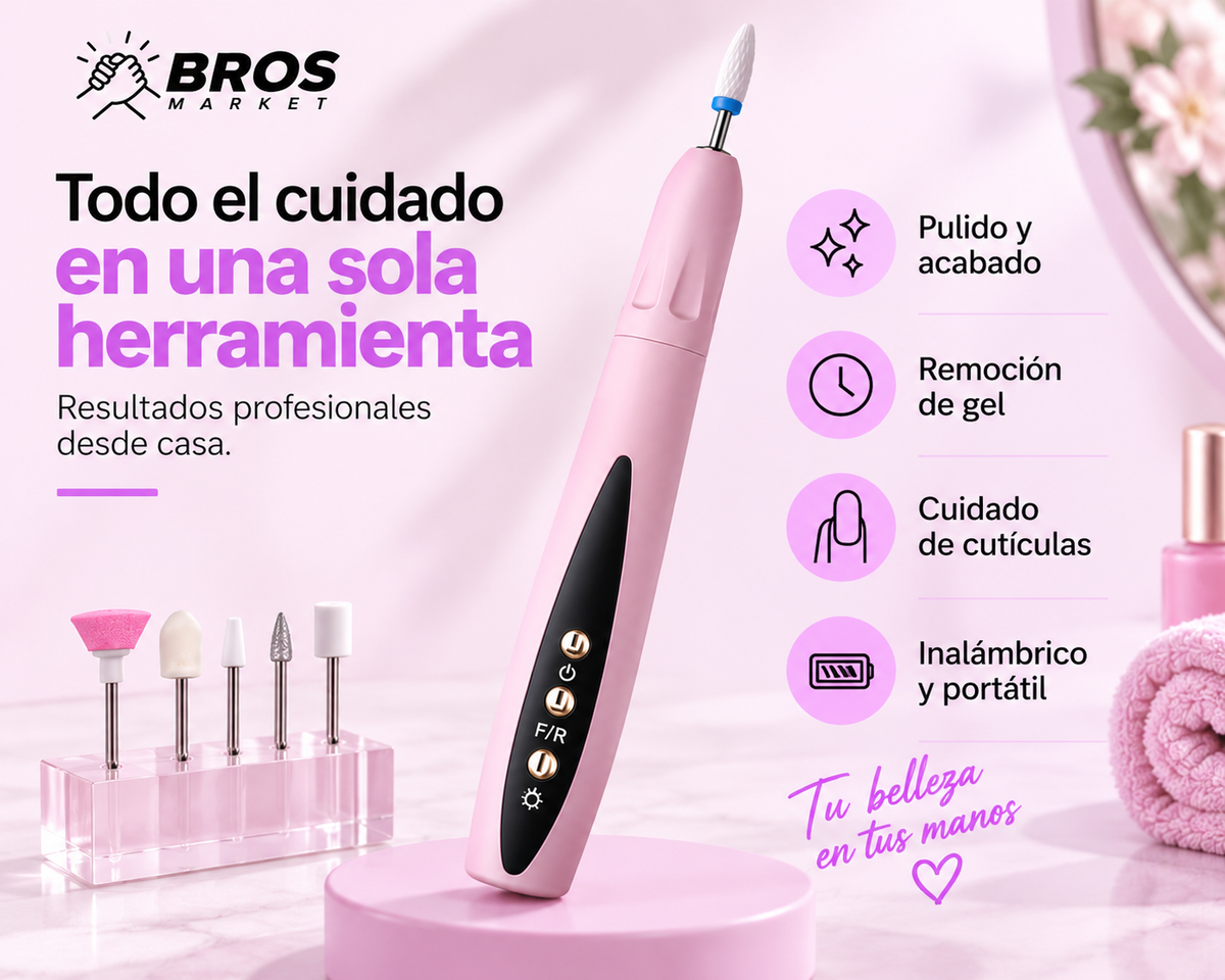 NailPro Dremel De Uñas Inalámbrico con Luz LED - Pulido preciso en cada detalle