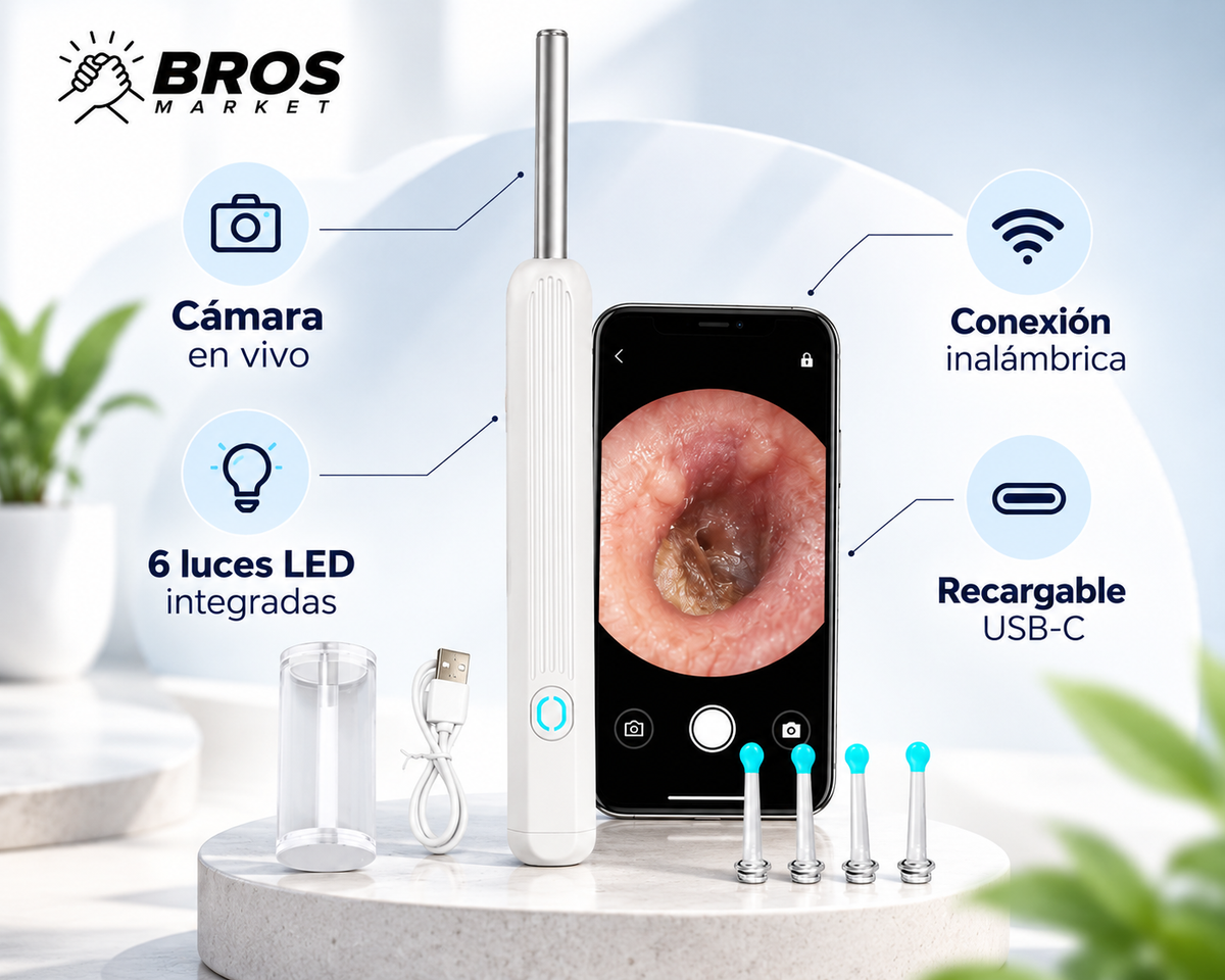 ClariEar Otoscopio Limpiador de Oidos con Luz y Camara - Más control en cada limpieza