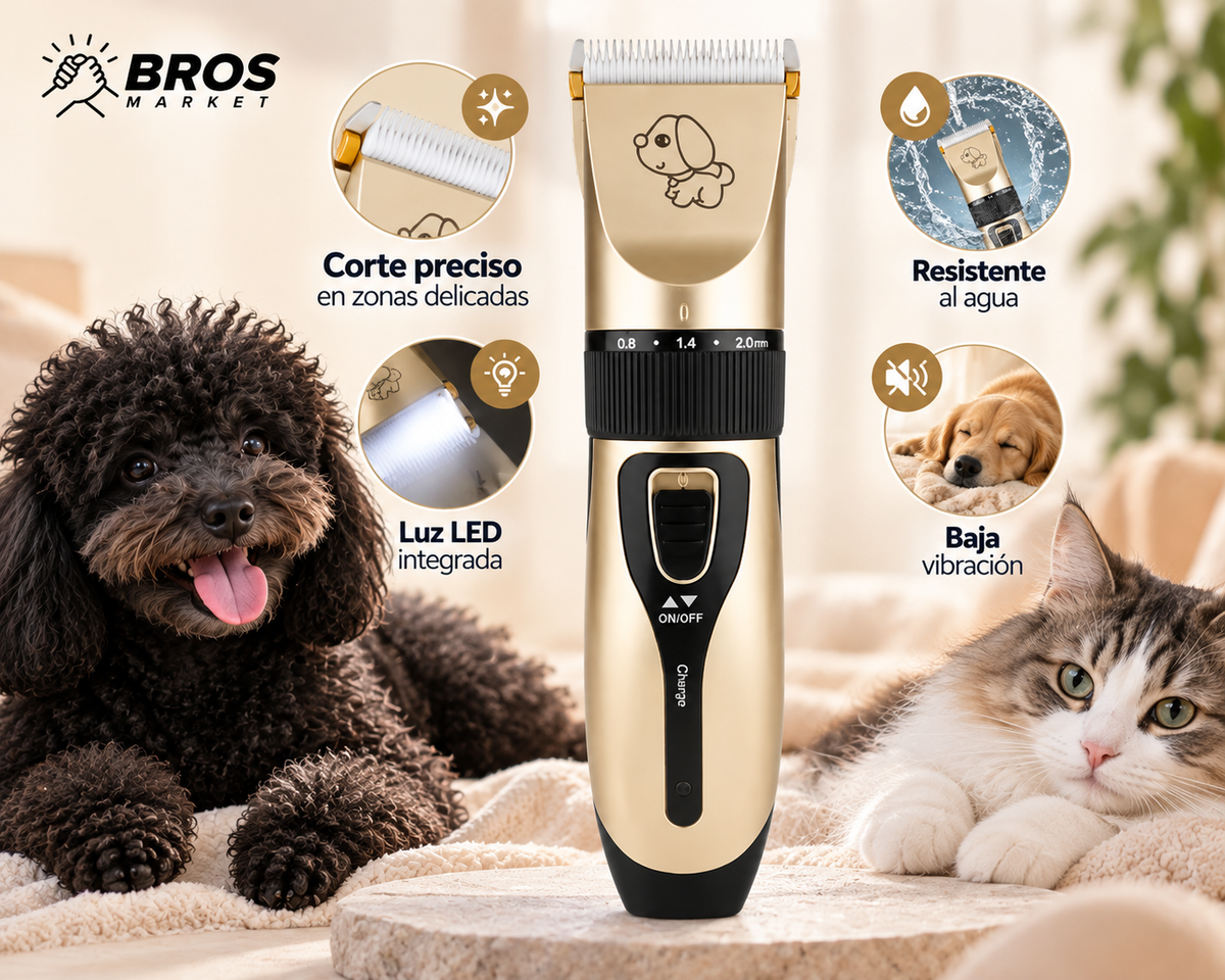 GroomPet Kit Profesional Cortadora de Pelo para Mascota - Dale un look renovado a tu mascota