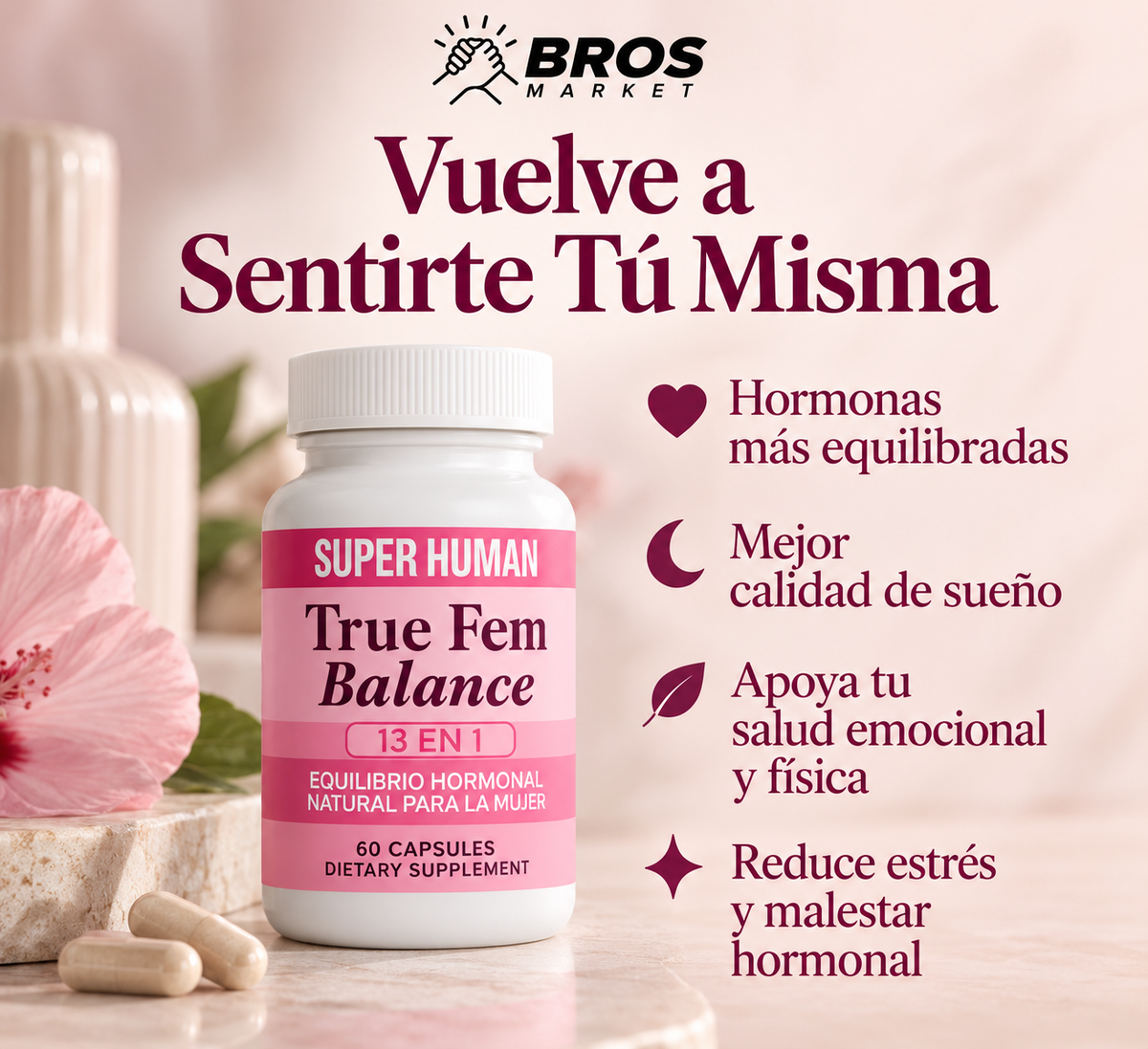 True Fem Balance Equilibrio hormonal Cápsulas -Bienestar femenino desde adentro