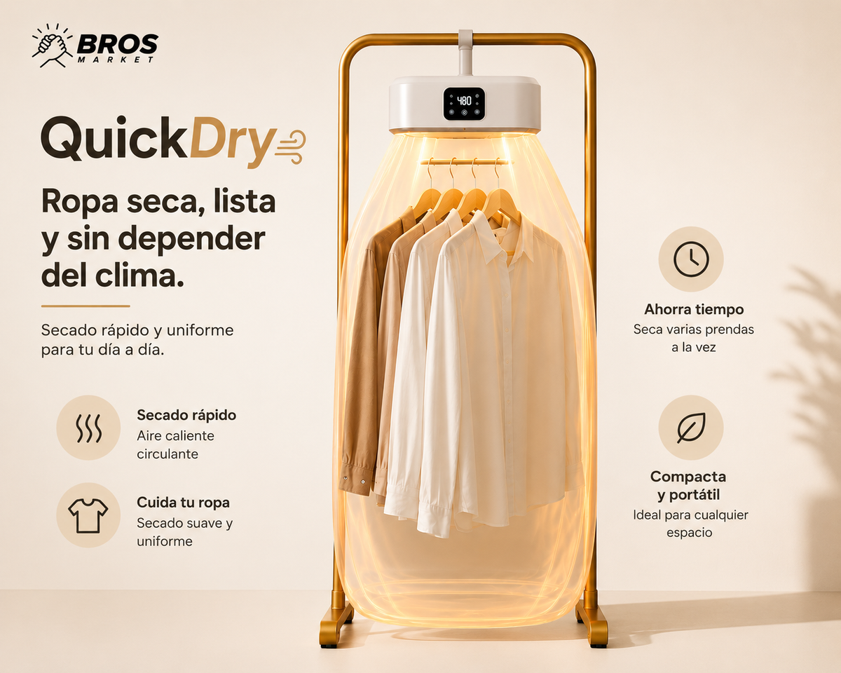 QuickDry Secador de Ropa Portatil + Colgador - Secado práctico y sin complicaciones