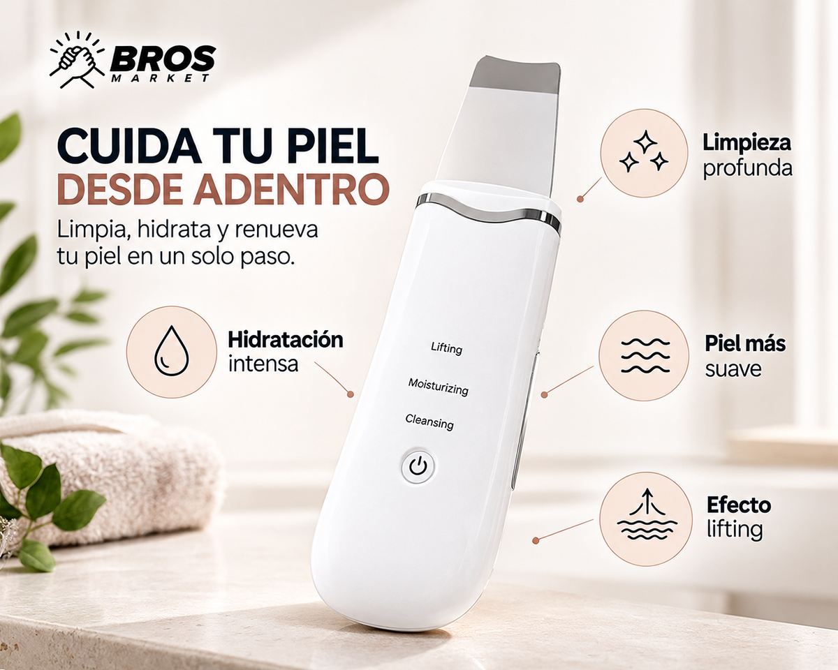 PureSkin Limpiador Peeling Facial Ultrasónico - Piel más suave y limpia