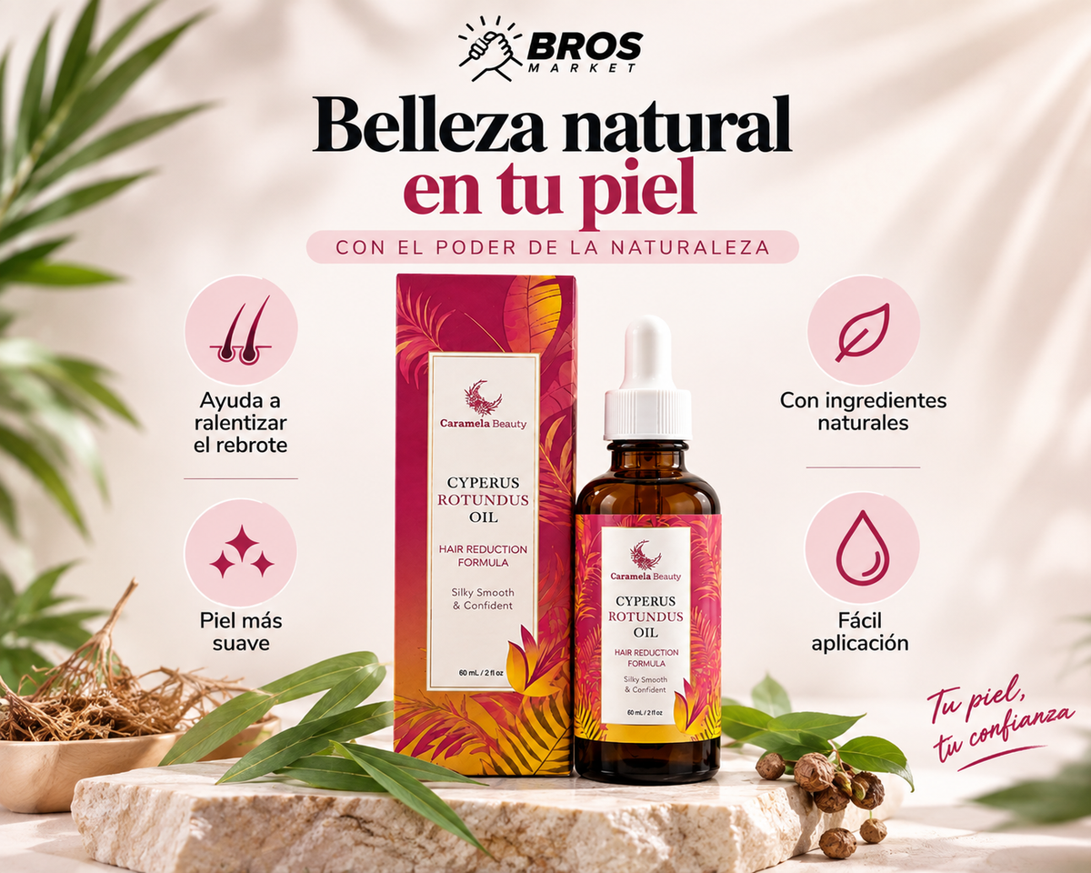 Cyperus Rotundus Aceite Inhibidor del Vello -  Piel suave por más tiempo