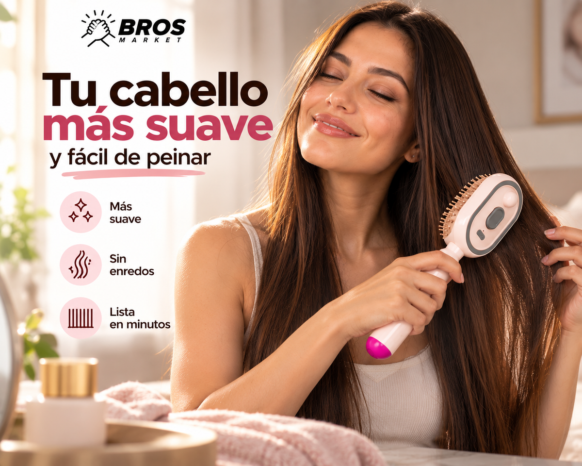 GlowBrush - Cepillo A Vapor Electrico - Un cabello suave en minutos