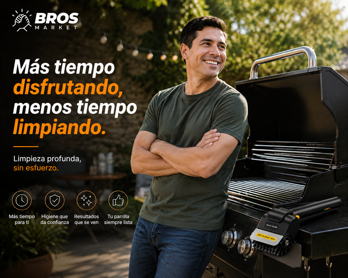 Grill-Pro Cepillo Limpiador de Parrilla Inalambrico - Limpieza potente sin esfuerzo