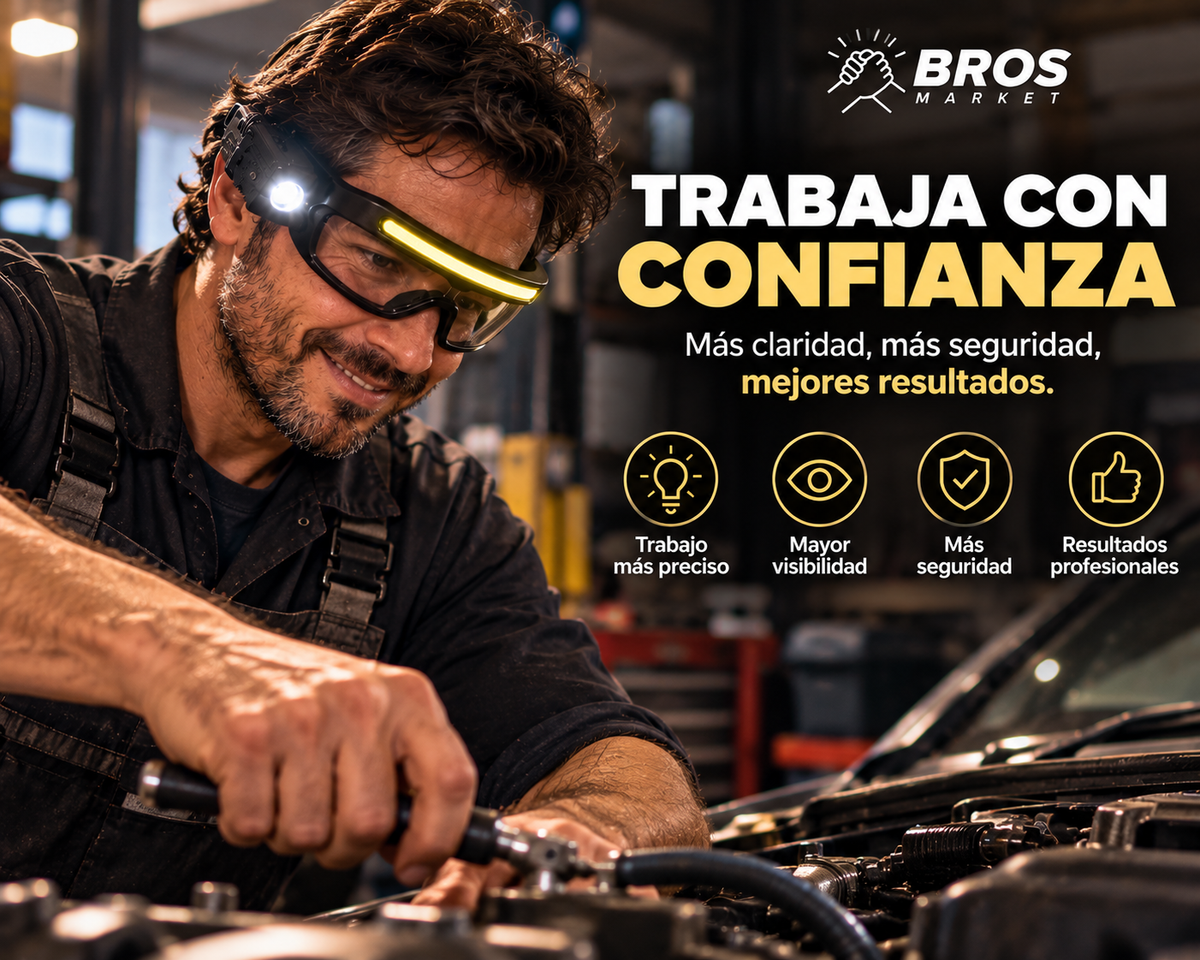 ZiperLight Gafas Seguridad Luz LED Inteligentes - 1. Iluminación práctica en movimiento