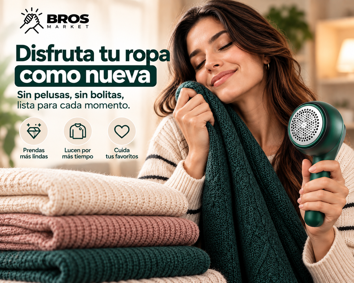 FuzzOff Quita Pelusas Recargable - Ropa libre de pelusas