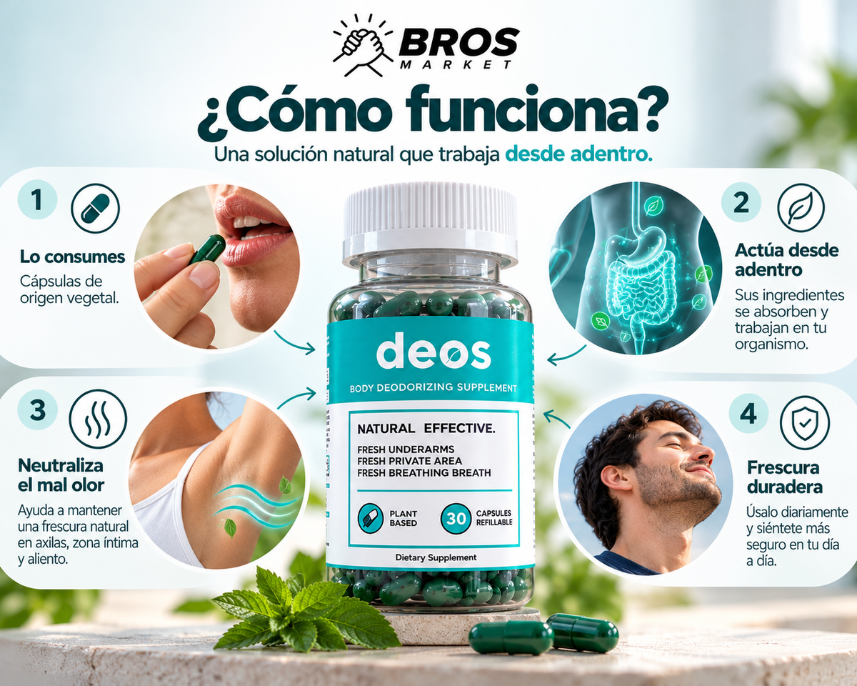 DEOS Suplemento alimenticio corporal - Frescura de adentro hacia afuera